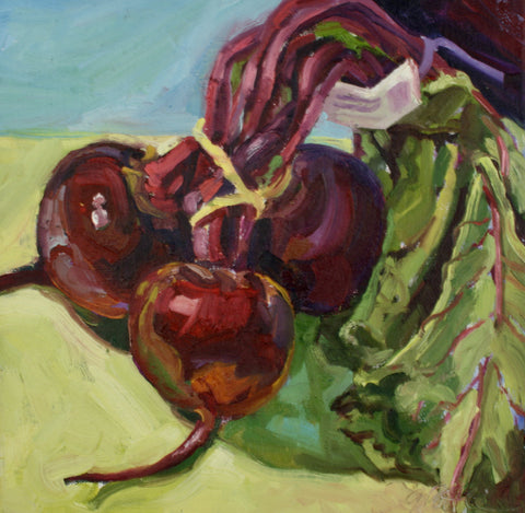Delicious Beets, oil on canvas, 12X12
