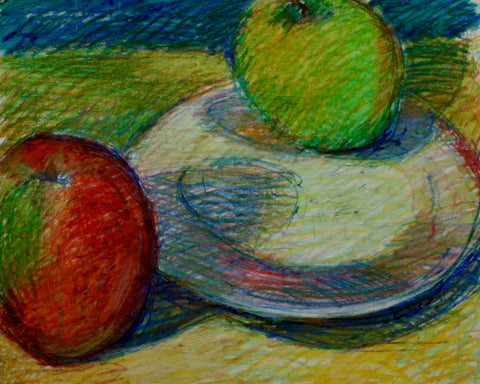 1. DELICIOUS APPLES-oil pastel on paper-17X21