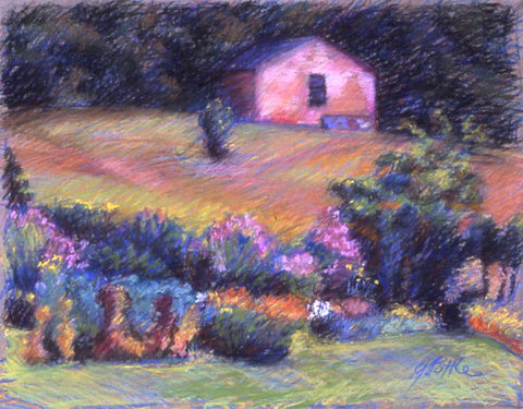 Rosaly's Flower Farm in NH-pastel on Canson paper-18X23, pastel on paper