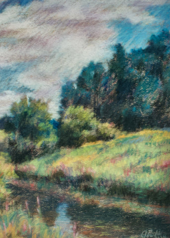 Taking a Walk- Pastel on Canson Paper-13.5X10.5