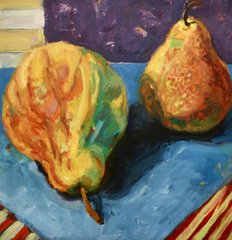 Pears Painting with lots of rich color